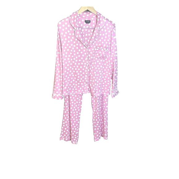Kate Spade New York Womens Pink With White Flower Print Pajama Set Size XL - Picture 9 of 9